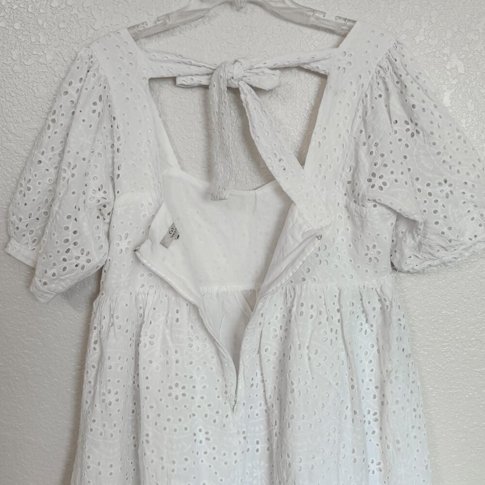 Chelsea & Violet Eyelet Babydoll Dress Boho Cottagegcore Fairycore Soft Girl XL - Picture 5 of 12